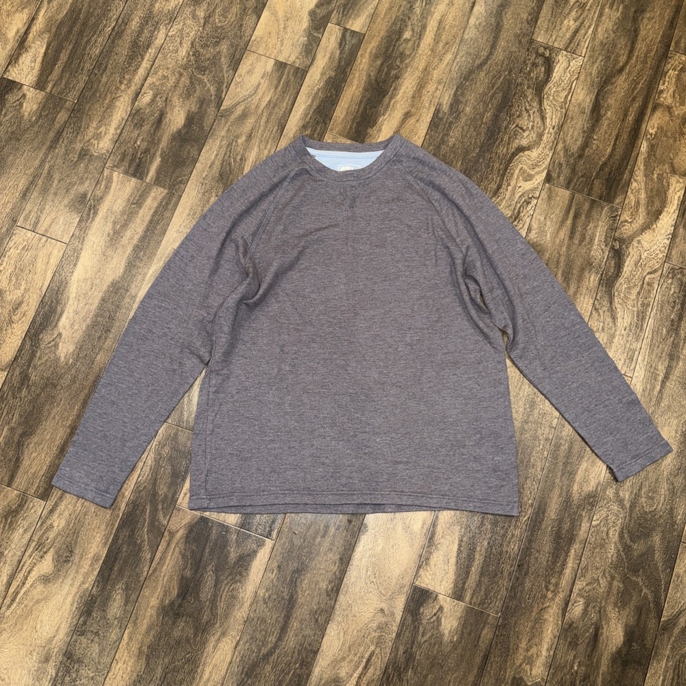 Eddie Bauer Fleece Crewneck Pullover Sweater Light Grey Men's Size L Outdoor